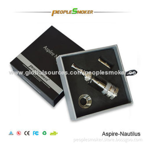 Huge Capacity Aspire Airflow Adjustable Glass Tube Clearomizer, Stainless Steel, 23.45mm Diameter